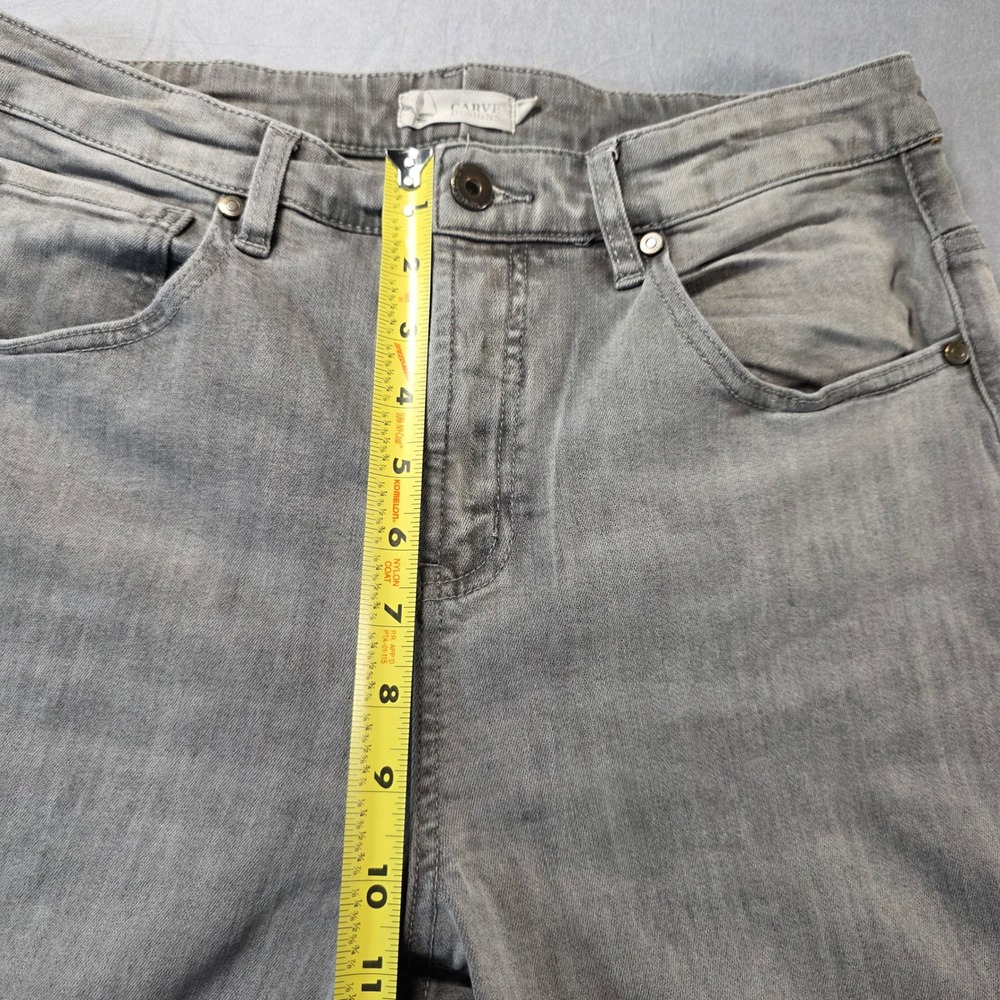 Carve Designs Gray Organic Cotton Straight Leg Raw Hem Jeans Womens Size 12 - Picture 3 of 12